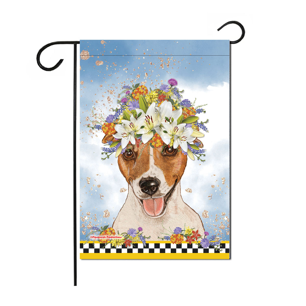 Jack Russell Terrier Floral Garden Flag Double Sided 12 x 17 in. - Pipsqueakproductions