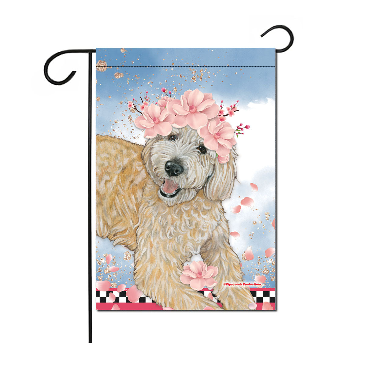Doodle Floral Garden Flag Double Sided 12 x 17 in. - Pipsqueakproductions