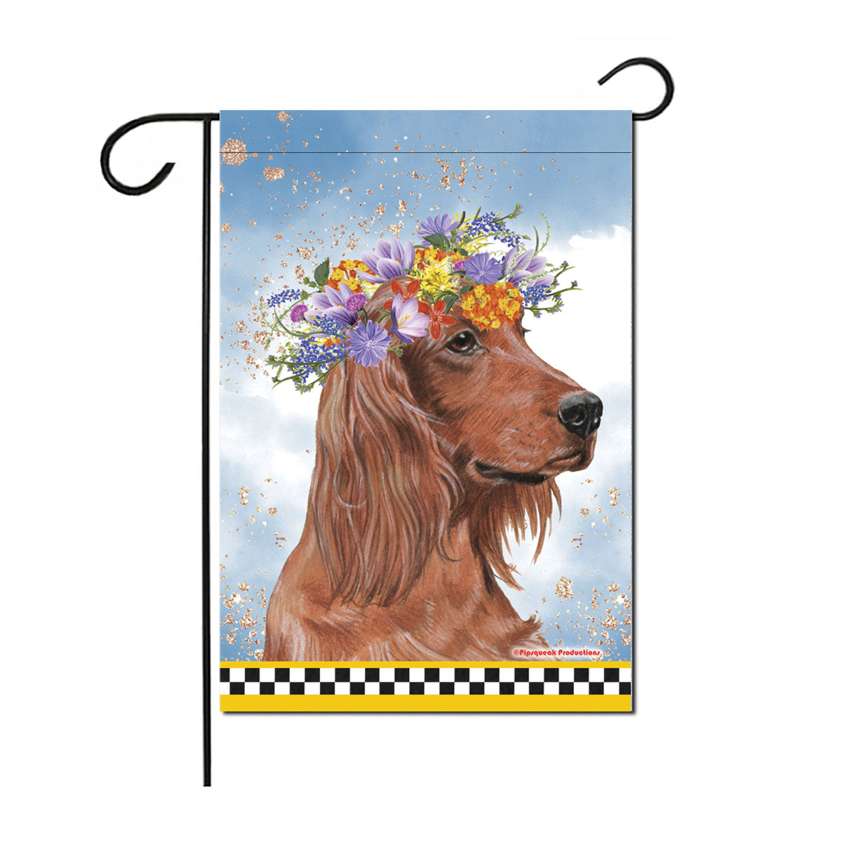 Irish Setter Floral Garden Flag Double Sided 12 x 17 in. - Pipsqueakproductions