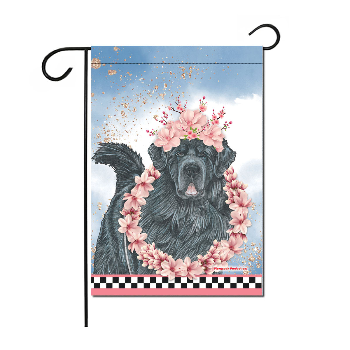 Newfoundland Floral Garden Flag Double Sided 12 x 17 in. - Pipsqueakproductions