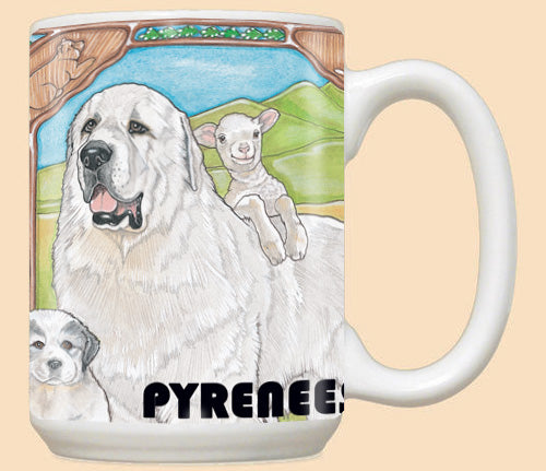 Great Pyrenees Ceramic Coffee Mug Tea Cup 15 oz - Pipsqueakproductions