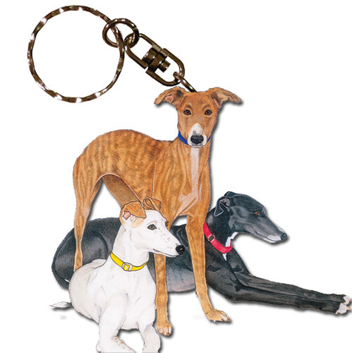 Greyhound Keychain Wooden - Pipsqueakproductions