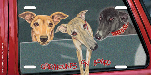 Greyhound License Plate, Car Accessory, Auto Tag, Bedroom Sign, Fun Dog Lover Gift - Pipsqueakproductions