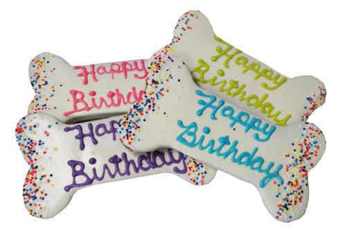 Happy Birthday Cookie Bone - 1 Cookie - Pipsqueakproductions