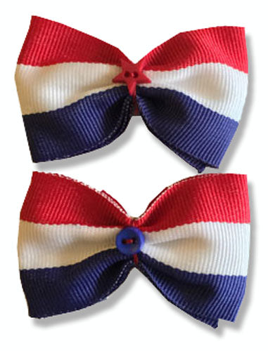 Dog Patriotic Hair Bows Red, White and Blue - Pipsqueakproductions