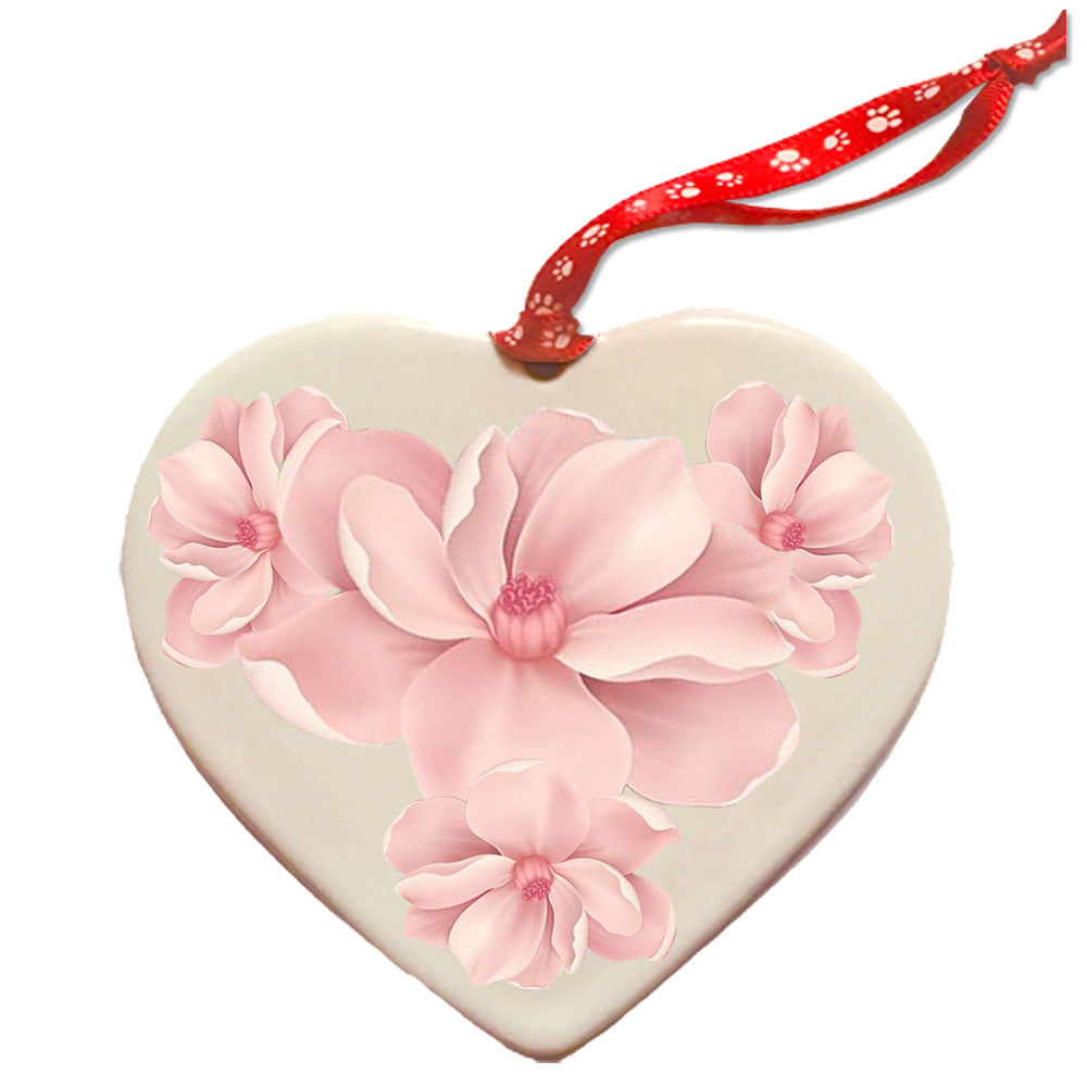 Pug Black Pug Dog Porcelain Floral Heart Shaped Ornament Décor Pet Gift - Pipsqueakproductions