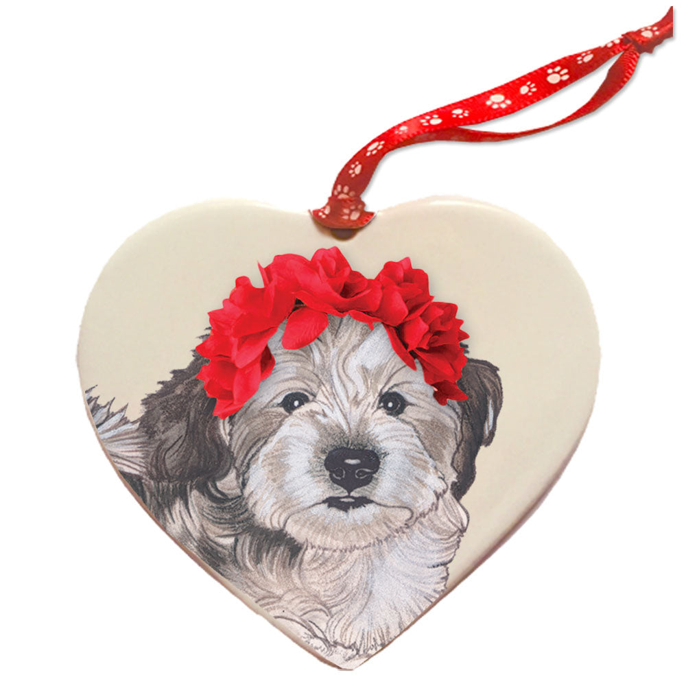 Havanese Porcelain Valentine’s Day Heart Ornament Pet Gift - Pipsqueakproductions