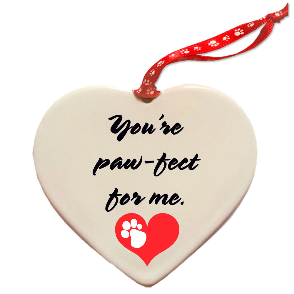 Bulldog Porcelain Valentine’s Day Heart Ornament Double-Sided - Pipsqueakproductions