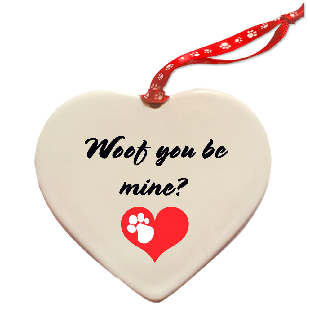Boxer Porcelain Valentine’s Day Heart Ornament Double-Sided - Pipsqueakproductions