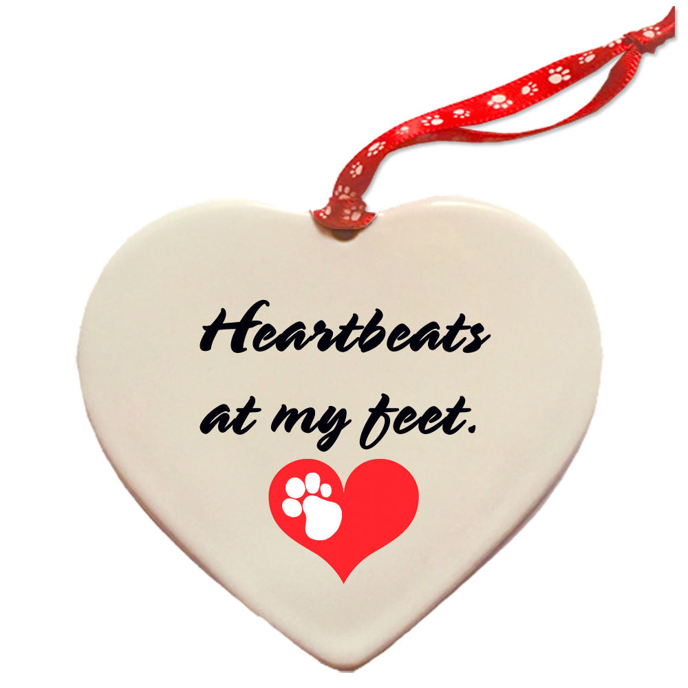 Chihuahua Porcelain Valentine’s Day Heart Ornament Double-Sided - Pipsqueakproductions