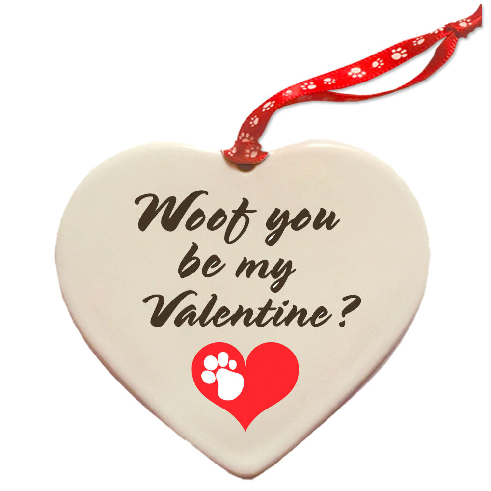 Cavalier King Charles Porcelain Valentine’s Day Heart Ornament Double-Sided - Pipsqueakproductions