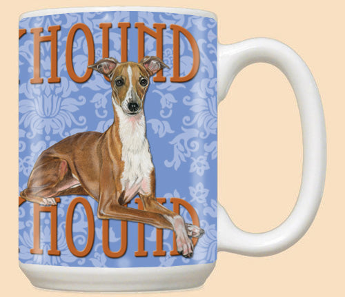Italian Greyhound Ceramic Coffee Mug Tea Cup 15 oz - Pipsqueakproductions