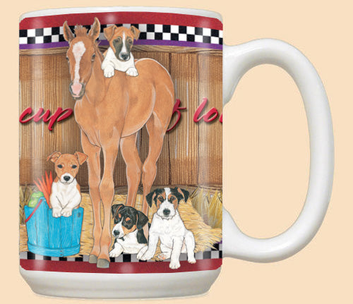 Jack Russell Terrier Ceramic Coffee Mug Tea Cup 15 oz - Pipsqueakproductions