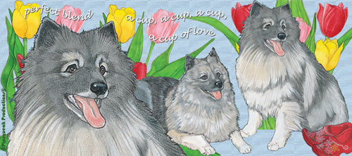 Keeshond Ceramic Coffee Mug Tea Cup 15 oz - Pipsqueakproductions