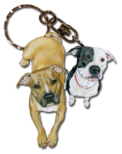 Pit Bull Dog Keychain Wooden - Pipsqueakproductions