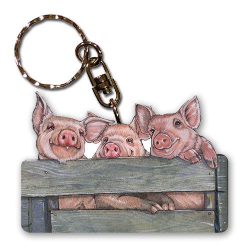 Piglets Keychain Wooden - Pipsqueakproductions