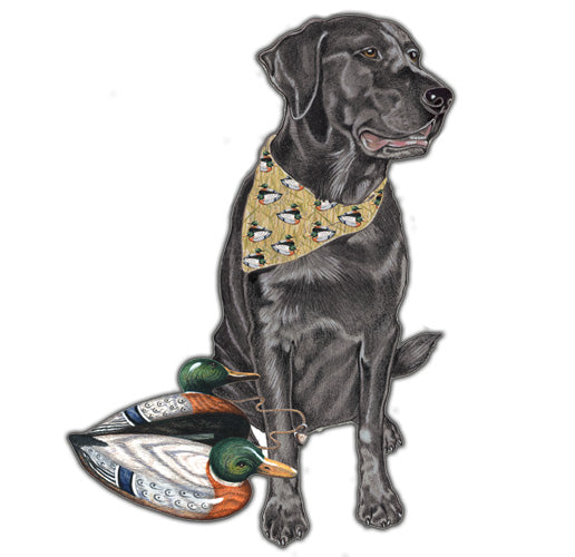 Labrador Black Lab Magnet Wooden - Pipsqueakproductions