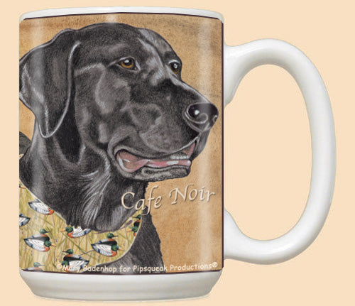 Labrador Retriever Black Labrador Ceramic Coffee Mug Tea Cup 15 oz - Pipsqueakproductions