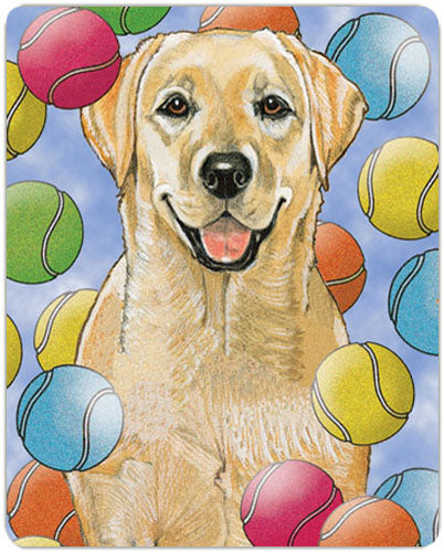 Labrador Retriever Yellow Lab Tennis Champ Cutting Board Tempered Glass, Pet Placemat, 11.5" x 15.5" - Pipsqueakproductions