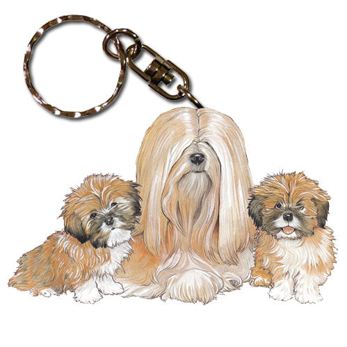 Lhasa Apso Keychain Wooden - Pipsqueakproductions