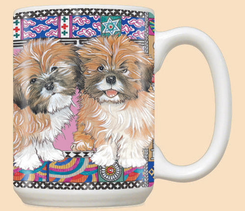 Lhasa Apso Ceramic Coffee Mug Tea Cup 15 oz - Pipsqueakproductions