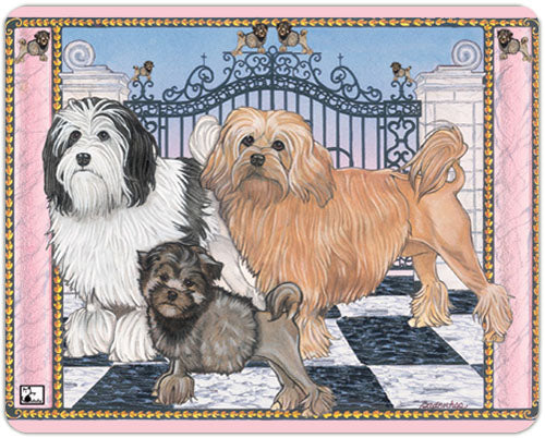 Lowchen Cutting Board Tempered Glass, Pet Placemat, 11.5" x 15.5" - Pipsqueakproductions