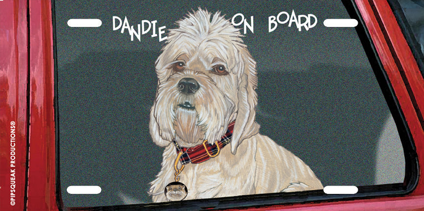 Dandie DInmont License Plate, Car Accessory, Auto Tag, Bedroom Sign, Fun Dog Lover Gift - Pipsqueakproductions