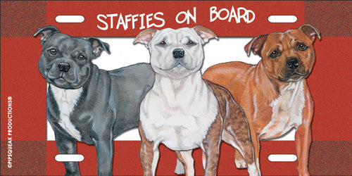 Staffordshire Bull Terrier License Plate, Car Accessory, Auto Tag, Bedroom Sign, Fun Dog Lover Gift - Pipsqueakproductions