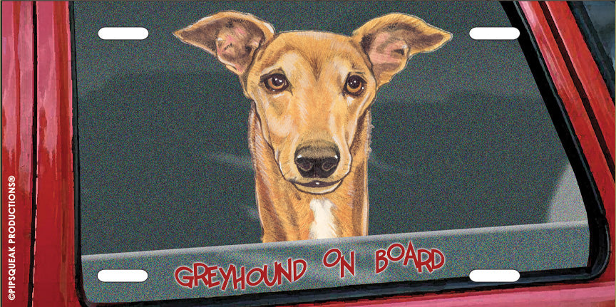 Greyhound License Plate, Car Accessory, Auto Tag, Bedroom Sign, Fun Dog Lover Gift - Pipsqueakproductions