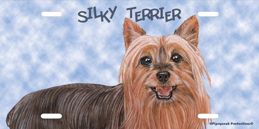 Silky Terrier License Plate, Car Accessory, Auto Tag, Bedroom Sign, Fun Dog Lover Gift - Pipsqueakproductions