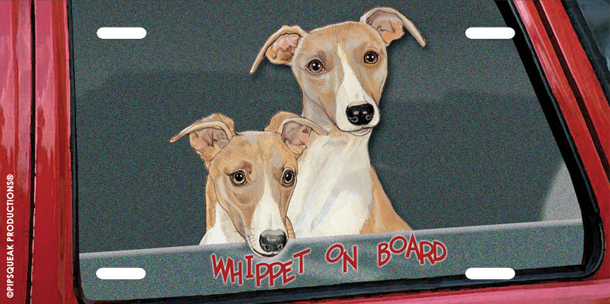 Whippet License Plate, Car Accessory, Auto Tag, Bedroom Sign, Fun Dog Lover Gift - Pipsqueakproductions