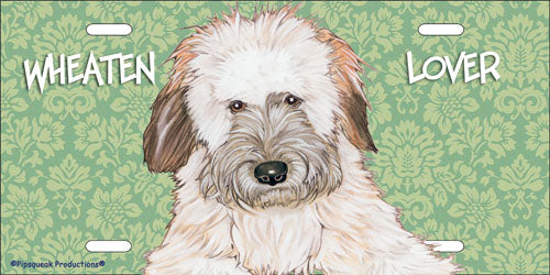 Wheaten Terrier License Plate, Car Accessory, Auto Tag, Bedroom Sign, Fun Dog Lover Gift - Pipsqueakproductions