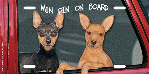 Miniature Pincher License Plate, Car Accessory, Auto Tag, Bedroom Sign, Fun Dog Lover Gift - Pipsqueakproductions