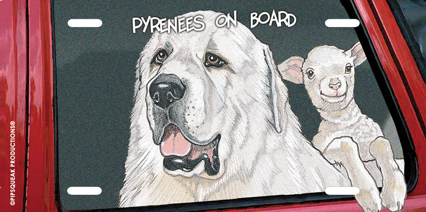 Great Pyrenees License Plate, Car Accessory, Auto Tag, Bedroom Sign, Fun Dog Lover Gift - Pipsqueakproductions