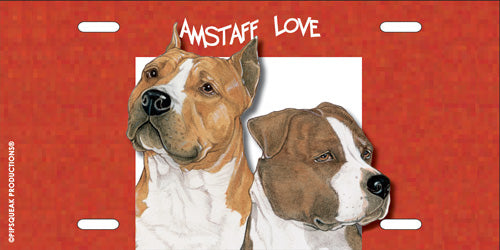 American Staffordshire Terrier License Plate, Car Accessory, Auto Tag, Bedroom Sign, Fun Dog Lover Gift - Pipsqueakproductions