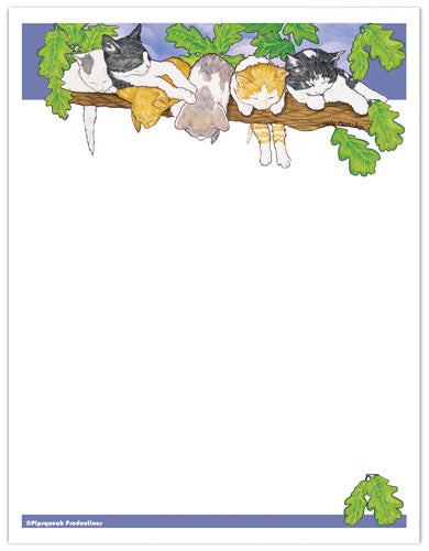 Cat Printable Stationery, Writing Paper, 8.5” x 11” 25 Sheets and 25 Envelopes - Pipsqueakproductions