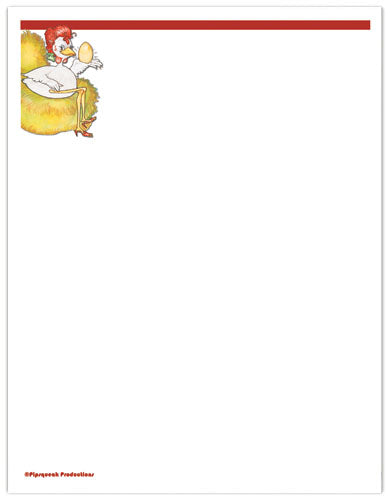 Chicken Golden Egg Printable Stationery, Writing Paper, 8.5” x 11” 25 Sheets and 25 Envelopes - Pipsqueakproductions