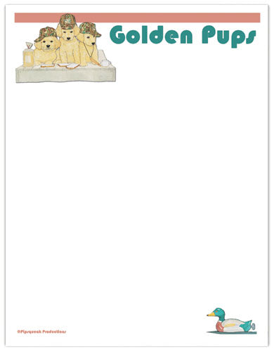 Golden Retriever Printable Stationery, Writing Paper, 8.5” x 11” 25 Sheets and 25 Envelopes - Pipsqueakproductions