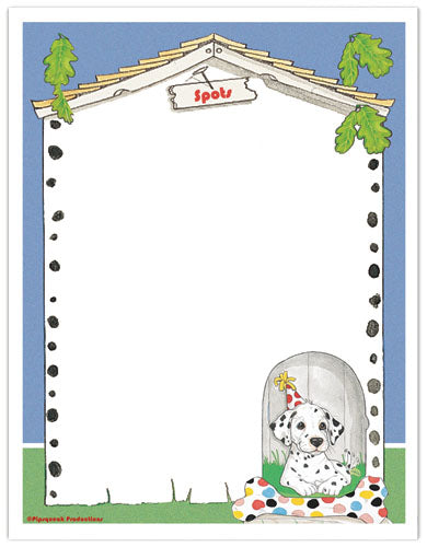 Dalmatian Puppy Printable Stationery, Writing Paper, 8.5” x 11” 25 Sheets and 25 Envelopes - Pipsqueakproductions