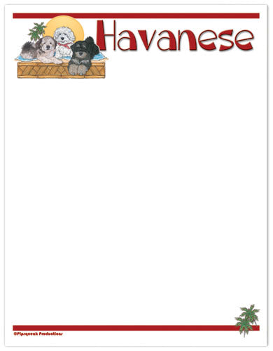 Havanese Printable Stationery, Writing Paper, 8.5” x 11” 25 Sheets and 25 Envelopes - Pipsqueakproductions