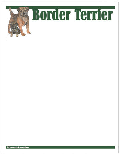 Border Terrier Printable Stationery, Writing Paper, 8.5” x 11” 25 Sheets and 25 Envelopes - Pipsqueakproductions