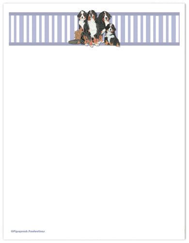 Bernese Mountain Dog Printable Stationery, Writing Paper, 8.5” x 11” 25 Sheets and 25 Envelopes - Pipsqueakproductions