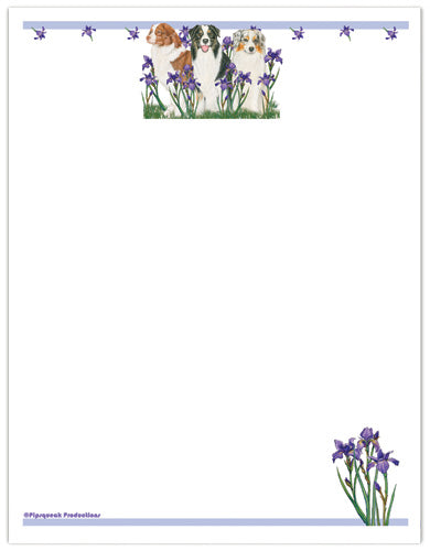 Australian Shepherd Printable Stationery, Writing Paper, 8.5” x 11” 25 Sheets and 25 Envelopes - Pipsqueakproductions