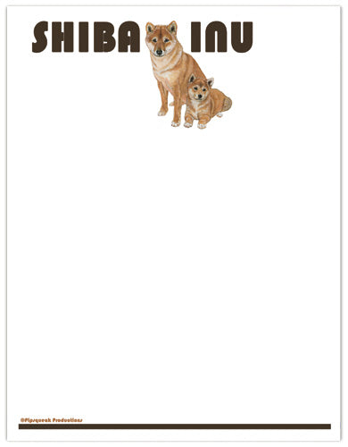 Shiba Inu Printable Stationery, Writing Paper, 8.5” x 11” 25 Sheets and 25 Envelopes - Pipsqueakproductions