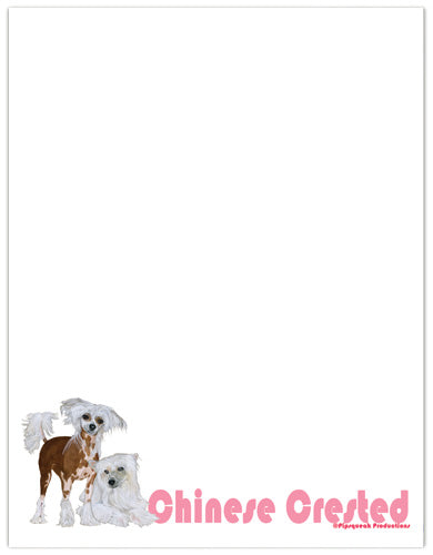 Chinese Crested Printable Stationery, Writing Paper, 8.5” x 11” 25 Sheets and 25 Envelopes - Pipsqueakproductions
