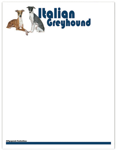 Italian Greyhound Printable Stationery, Writing Paper, 8.5” x 11” 25 Sheets and 25 Envelopes - Pipsqueakproductions