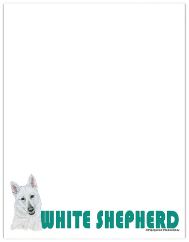 White Shepherd Printable Stationery, Writing Paper, 8.5” x 11” 25 Sheets and 25 Envelopes - Pipsqueakproductions