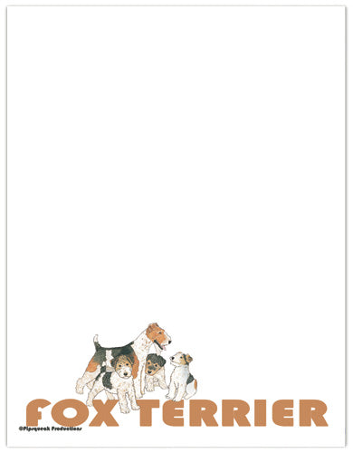 Fox Wire Terrier Printable Stationery, Writing Paper, 8.5” x 11” 25 Sheets and 25 Envelopes - Pipsqueakproductions