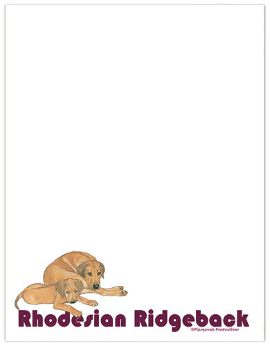 Rhodesian Ridgeback Printable Stationery, Writing Paper, 8.5” x 11” 25 Sheets and 25 Envelopes - Pipsqueakproductions