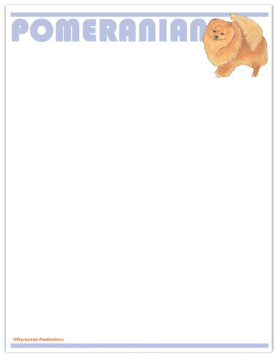 Pomeranian Printable Stationery, Writing Paper, 8.5” x 11” 25 Sheets and 25 Envelopes - Pipsqueakproductions